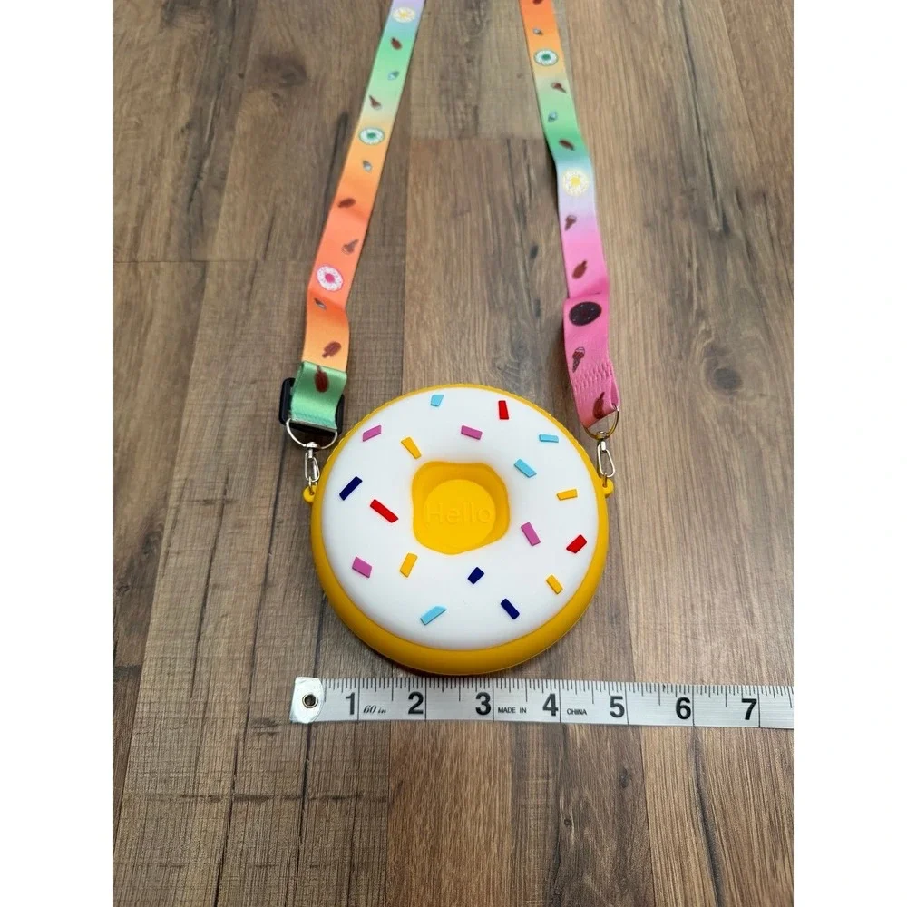 Donut Shaped Silicone Crossbody Bag‎ Kids Mini Purse Adjustable Strap